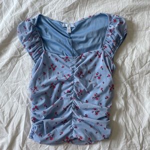 Abound Floral Ruched Top